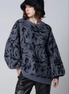 Adoon plain シャギーオーバーニット