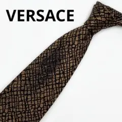 現行タグ ヴェルサーチ ネクタイ メデューサ ワンポイント 刺繍 大剣8.2cm