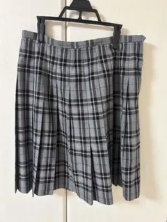 グレー系チェック柄プリーツスカート 13号