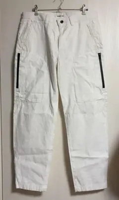 HELMUT LANG ホワイト サイドジップ コットンストレートパンツのサムネイル