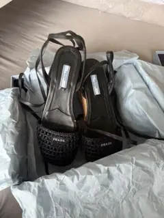 PRADA ブラック ストラップサンダル 38
