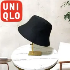 UNIQLO ＵＶカットニットハット ブラック リブ編み バケットハット