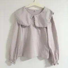 GU 長袖 パールカラーカットソーブラウス 女の子 140センチ ピンク