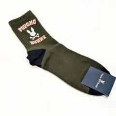 【新品】Psycho Bunny サイコバニー ロゴソックス カーキのサムネイル