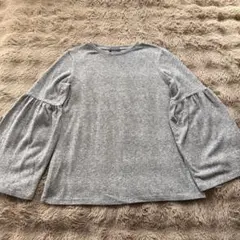 ZARA TRF グレー 長袖 バルーンスリーブ