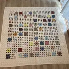 ハンドメイド パッチワーク キルトトップ 手縫い レトロ花柄 リバティ生地使用 ハンドメイド パッチワーク キルトトップ 手縫い レトロ花柄 リバティ