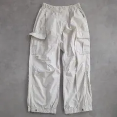 ギャップ キッズ ナイロンパンツ【150】ウエストゴム 裾ボタン コットン 白のサムネイル