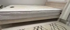 「シングルベッドセット（木製フレーム＋ポケットコイルマットレス）