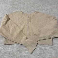 mystic ジップニットカーディガン　2way ジッパー付き　ベージュ