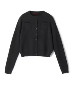 CABaN コットンカシミヤ　クルーネックカーディガン　チャコールグレー