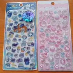 ジュエルプチドロップ　光るシール　立体シール　ピンク　2つセット　新品未開封