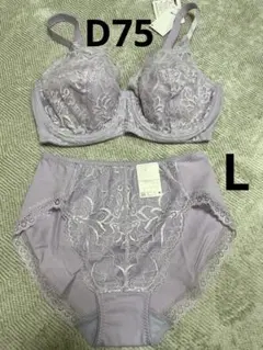 ワコール　Yue 刺繍デザイン　ライトグレーブラジャー　D75 ワコール Yue 刺繍デザイン ライトグレーブラジャー D75 - メルカリ
