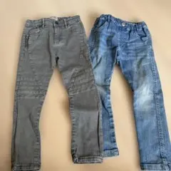 ZARA BOYS グレー長ズボン & BREEZE デニムパンツ 110cm