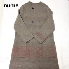 nume ノーカラー ニット ロングコートのサムネイル