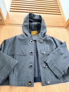 LANVIN フード付きグレーウールコート 34