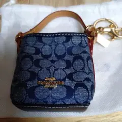 COACH コーチ ミニ ローアン バッグ チャーム・シグネチャー デニム