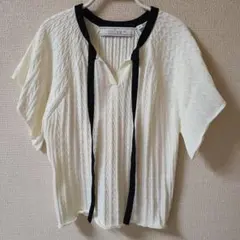 GU ケーブルニットリボンプルオーバー