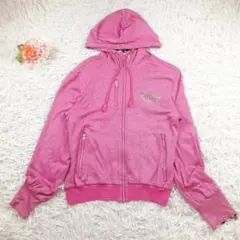 美品◎adidas ジップアップパーカー ピンク 万国期タグ トレフォイルトップ