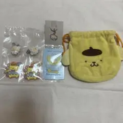ポムポムプリン めじるしアクセサリー ウエハースカード 巾着 ラバーチャーム