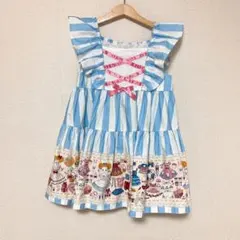 メゾピアノ新品新作タグ付きウサギ・ネコ 航海柄 セーラーワンピース