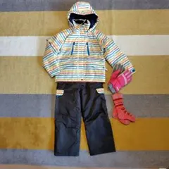 SPALDING 130cmスキーウェア、グローブ、ソックスセット