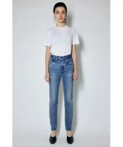 MOUSSY ハイウエスト スキニージーンズ ブルー