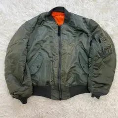 90s USA製 ALPHA MA-1 フライトジャケット カーキ L