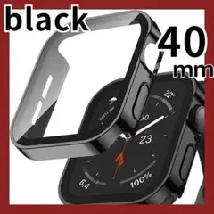 アップルウォッチ40mm保護カバーブラックAppleWatch強化フィルム