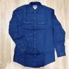 新品❤️フランネルシャツ 胸ポケット付き 長袖 メンズ Sサイズ ネイビー