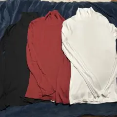 GU リブタートルネックT 3色セット　Mサイズ