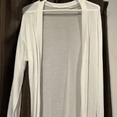 ホワイト ロングカーディガン S(GU)