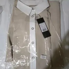 ワンピース 長袖 M ベージュ バイカラーワンピース