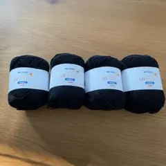 SKI YARN UVコットン ブラック 25g 4玉