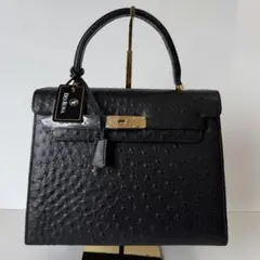 オーストリッチ 2WAYバッグ ハンドバッグ ショルダー ジェニュイン 
