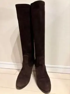 ★Cole Haanダークブラウン スエード ロングブーツ　8 1/2