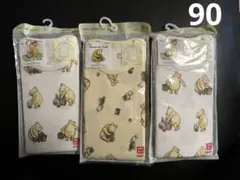 ユニクロ　ボディスーツ（プーさん柄）90サイズ　3点セット