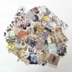 コラージュ素材　フレークシール　ステッカー　まとめ売り　100枚　No.49