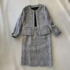 INDIVI セットアップスーツ　入学式・卒業式　ネイビー　紺　ツイード