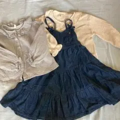 ワンピース　今の時期から春に！ブラウス３点セット　105ぐらいがジャスト