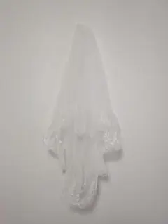 ホワイトウェディングベール ショートベール レースエッジ付き 約85cm