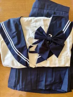セーラー服上下セット ネイビー 紺　ホワイト　コスプレ
