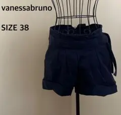 【vanessabruno】ショートパンツ/ギャザー/ネイビー/紺色のサムネイル