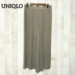 UNIQLO ワイドパンツ L ベージュ プリーツ ストレート きれいめ 上品