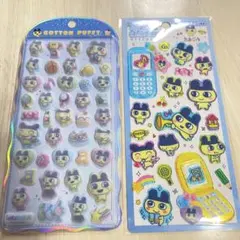 人気‼️新品　たまごっち　まめっち　ハッピーフォン　コットンパフィー　シール　2枚のサムネイル