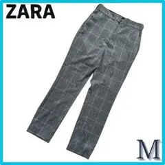 ZARA チェック柄 カジュアルパンツ スラックス グレー S 卒業