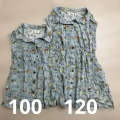 Bobson ノースリーブ ワンピース100cm 120cm 2枚セット　姉妹のサムネイル