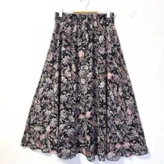 MKミッシェルクラン✨総柄ロングスカート 38 M ボタニカル 総ゴム イトキンのサムネイル