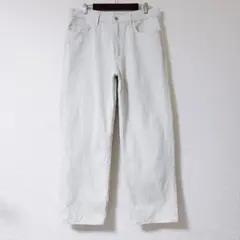 ユニクロ 34 ワイドストレートジーンズ 生成り デニム オフホワイト ゆったり