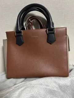 PAUL SMITH ハンドバッグ 2way ブラウン×グレー