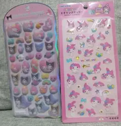 コットンパフィー クロミ＆マイメロ エポキシステッカー マイメロ　2点セット